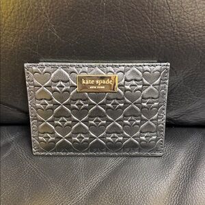Kate Spade Embossed Black Card Holder